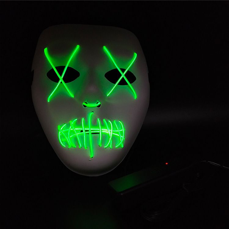Halloween mask LED light ghostface props multicolor optional Specification drawing