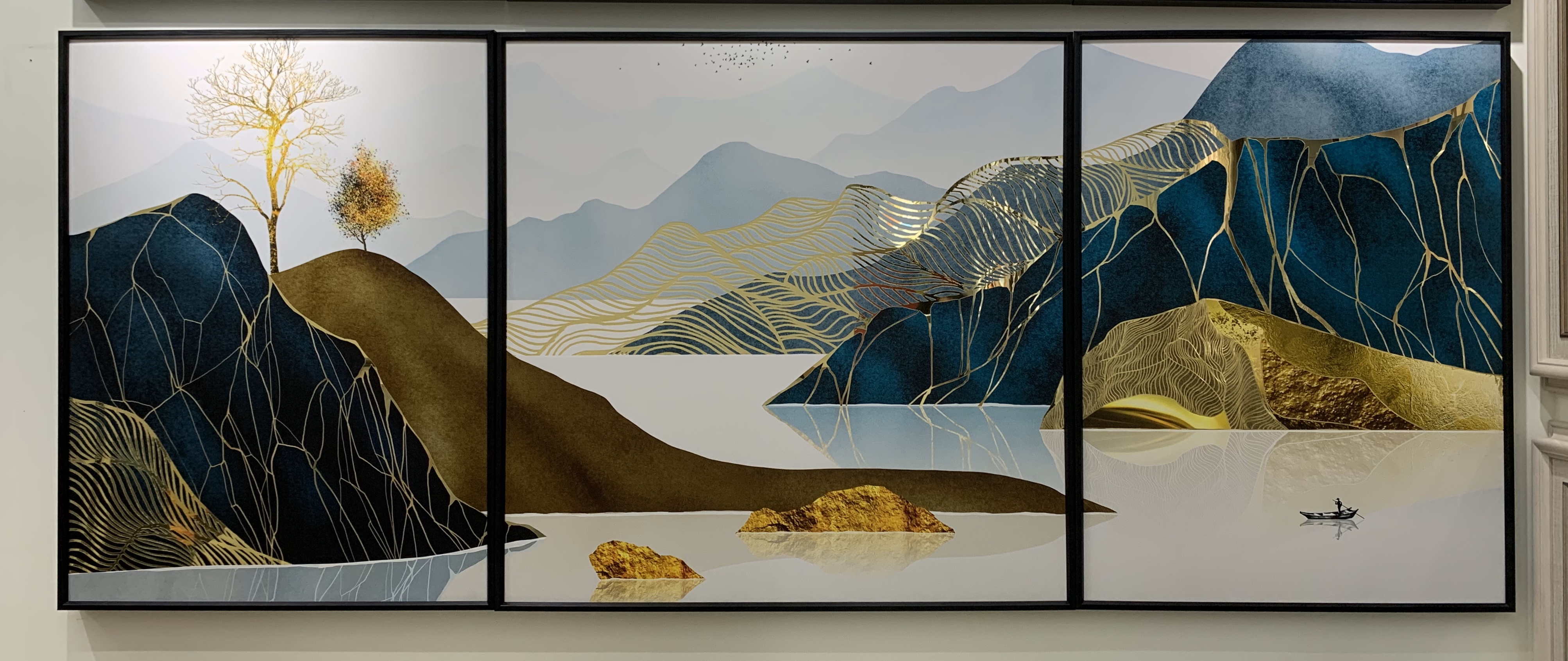 沙发背景装饰画细节图