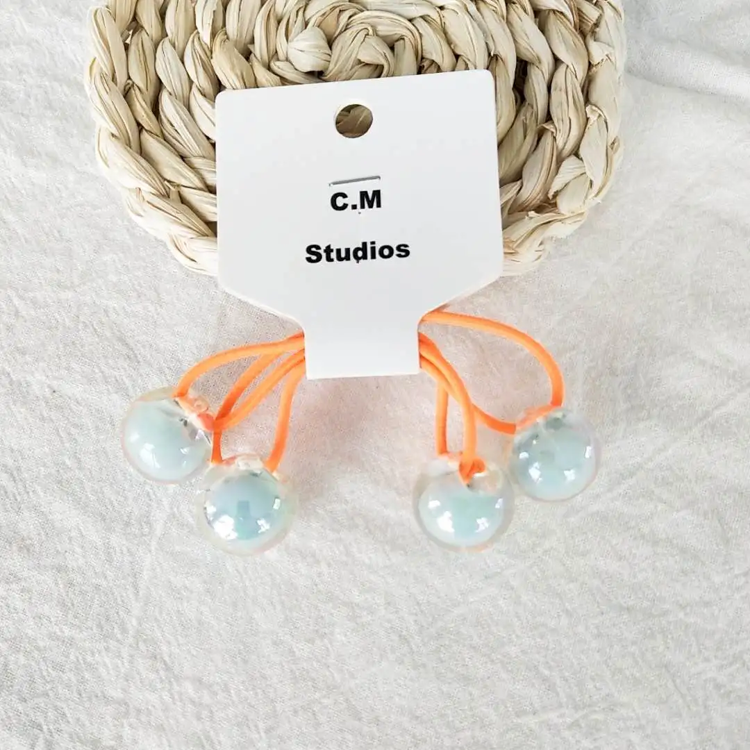 Korean chic style hair tie with double round bead hair bands, high elasticity and hair ties, simple and cute hair tie detail image 14
