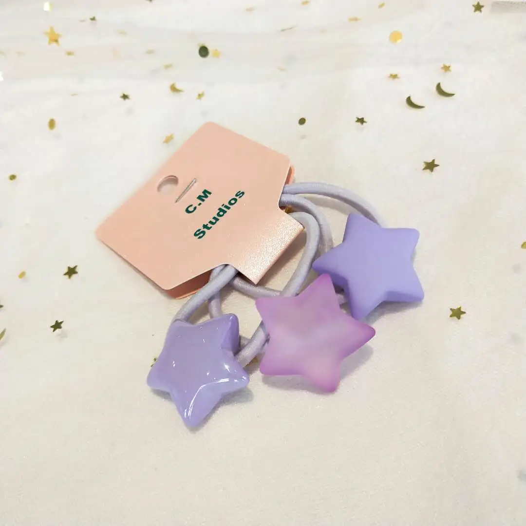 Korean chic style hair tie, rubber five-pointed star set, hair band, hair tie, simple and fresh hair tie detail image 3