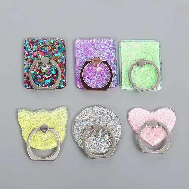 散粉手机指环扣 兔子 猫耳 爱心 手机指环扣