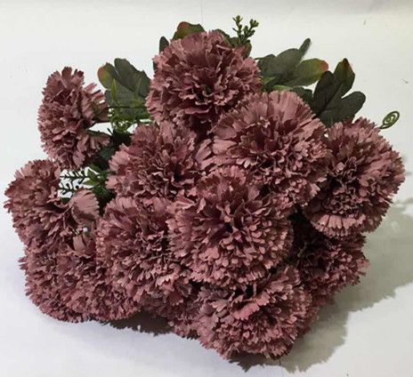 Xiange Flower Art Simulation Flower Wedding Wall Flower Collocation Manufacturers Direct Plastic Green Plant Decoration 18 Carnations