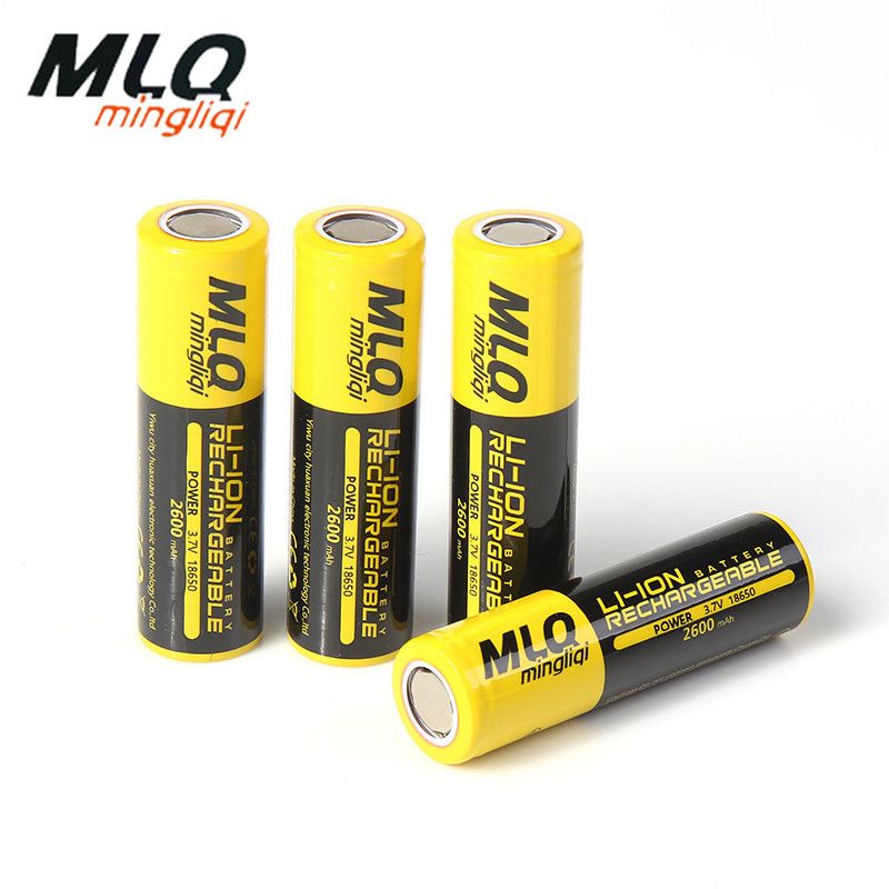 MLQ明力奇18650锂电池动力3.7v尖头平头2600MAH强光手电筒音箱