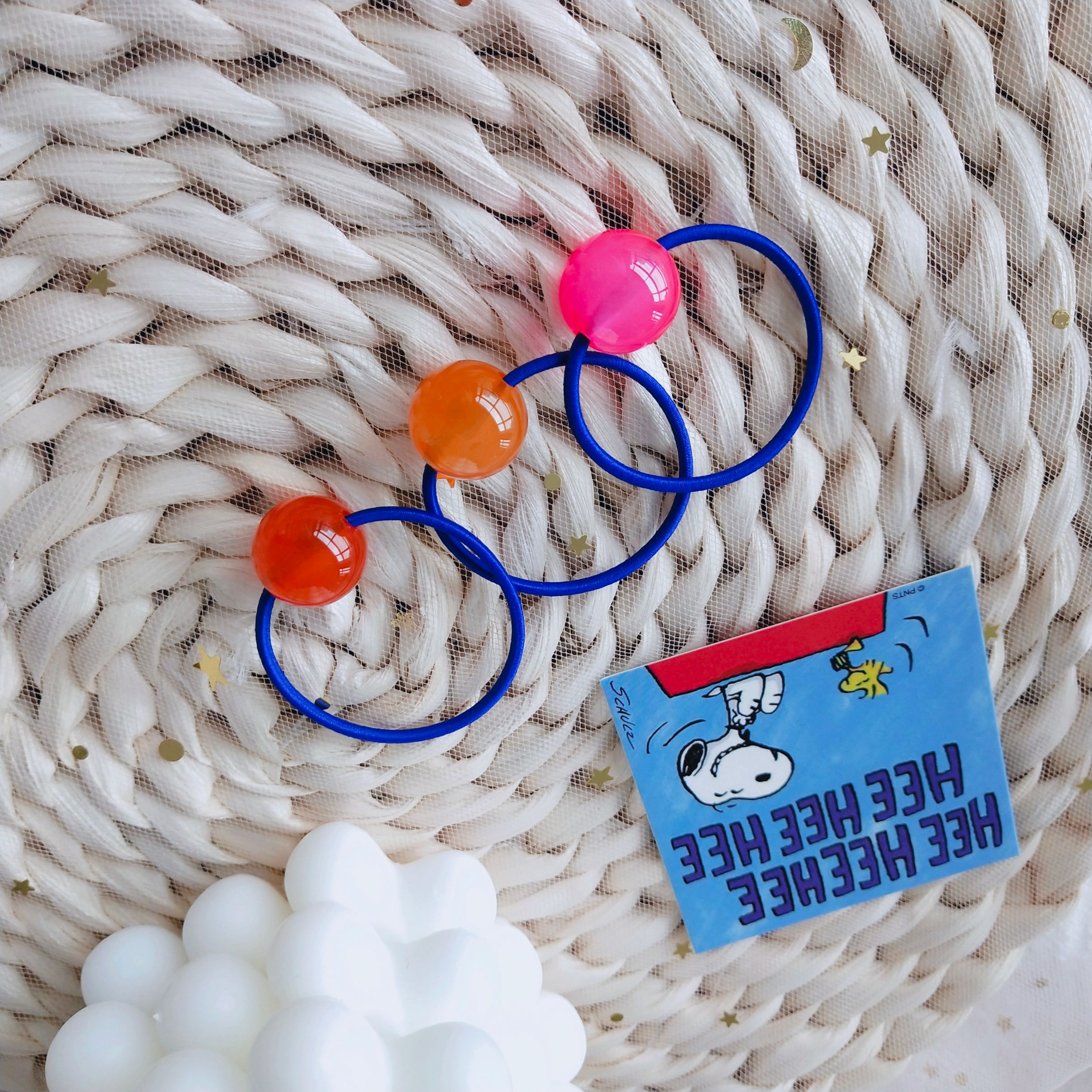 Original Korean frosted round ball rubber band jelly rubber children's hair band headband long rubber band detail image 5