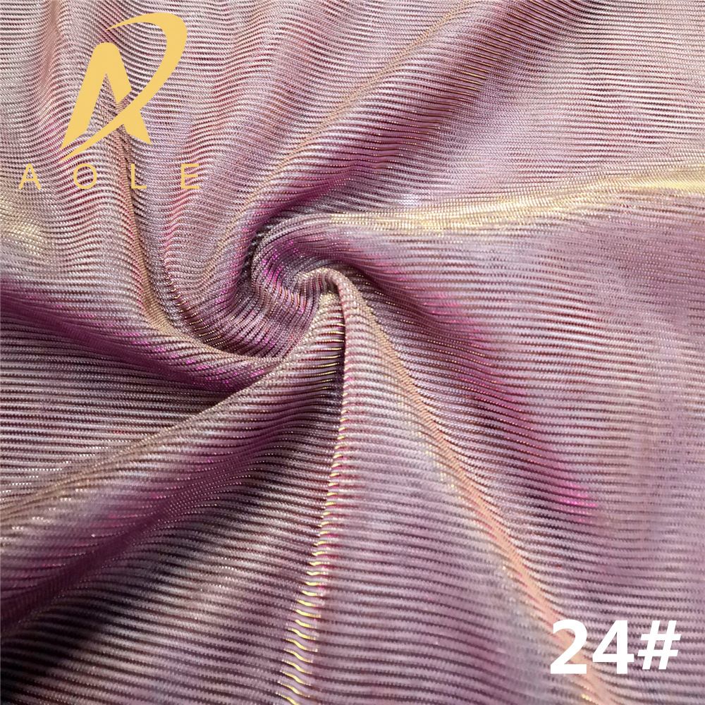 Thin slide filament polyester gold and silver filament color-changing iridesy bright silk mesh fabric for half skirts and scarves detail image 1