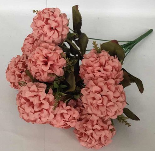Xiange Flower Art Simulation Flower Wedding Wall Flower Collocation Manufacturers Direct Plastic Green Plant Decoration 12 Head Chrysanthemum Item Picture