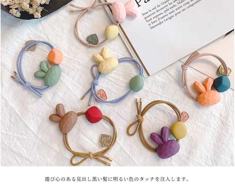 Yiwu quality Fresh Acrylic hair Tie CMfs006 Cute rabbit hair band, Douyin Hit, the same style as Internet celebrities, high-end and elegant hair tie 4/ clip detail image 6