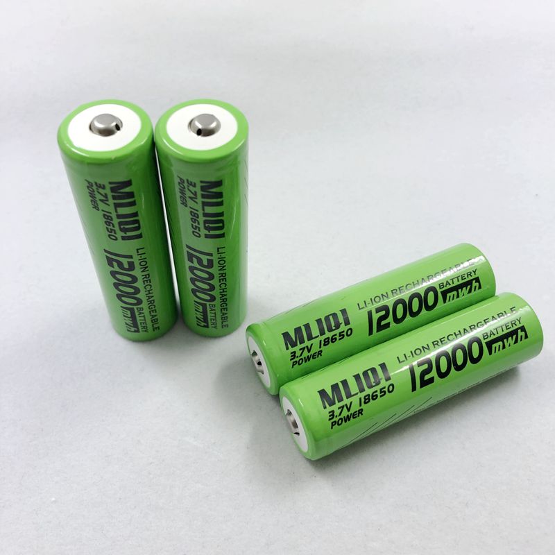 MLiQi明力奇18650锂电池绿色3.7v尖头平头铝合金强光手电筒音箱