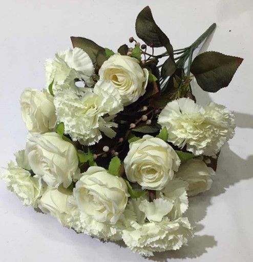 Xiange Flower Art Simulation Flower Wedding Wall Flower Collocation Manufacturers Direct Sales Plastic Green Plant 18 Carnations Combination undefined