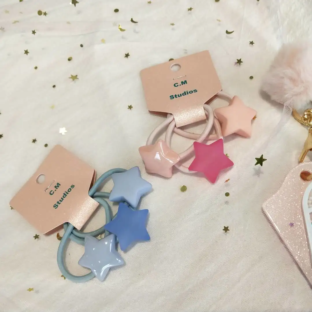 Korean chic style hair tie, rubber five-pointed star set, hair band, hair tie, simple and fresh hair tie detail image 8