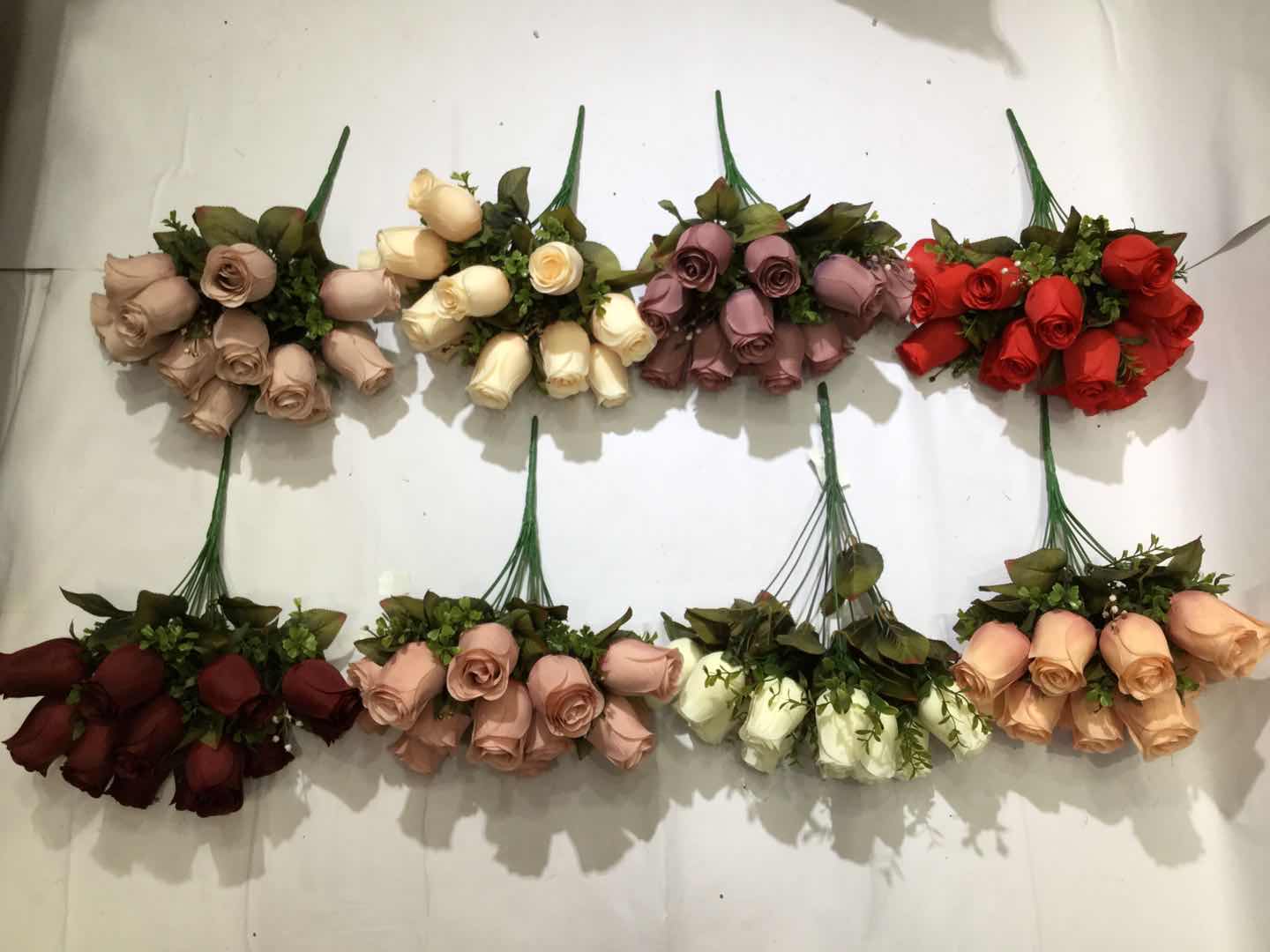 Xiange Flower Art Simulation Flower Wedding Wall Flower Collocation Manufacturers Direct Plastic Green Plant Decoration 13 Big Buds full figure