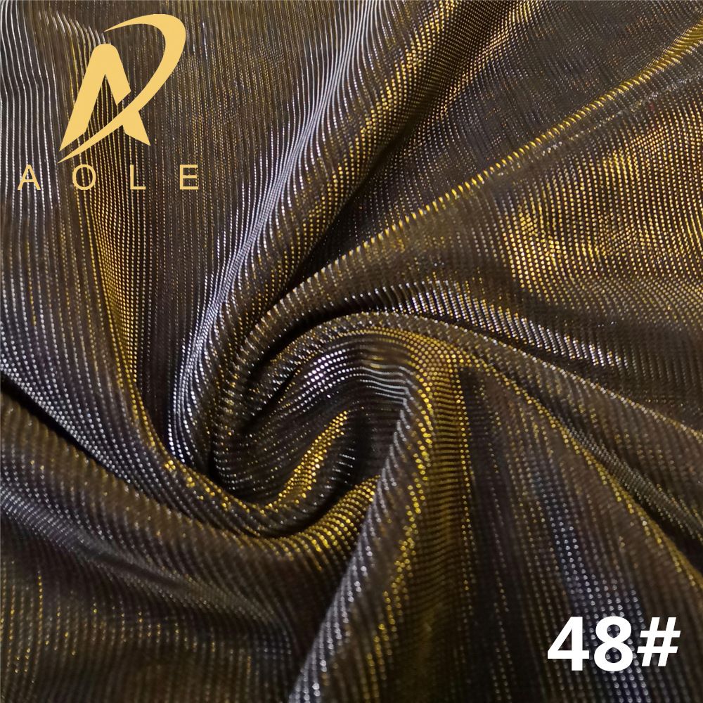 Thin slide filament polyester gold and silver filament color-changing iridesy bright silk mesh fabric for half skirts and scarves detail image 5