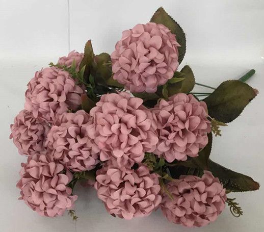 Xiange Flower Art Simulation Flower Wedding Wall Flower Collocation Manufacturers Direct Plastic Green Plant Decoration 12 Head Chrysanthemum undefined