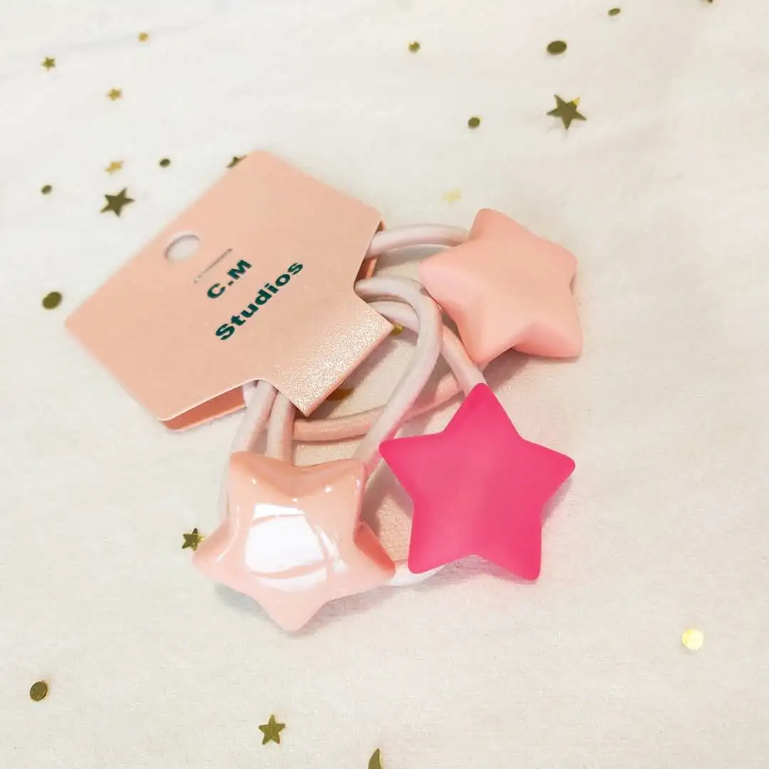 Korean chic style hair tie, rubber five-pointed star set, hair band, hair tie, simple and fresh hair tie detail image 7
