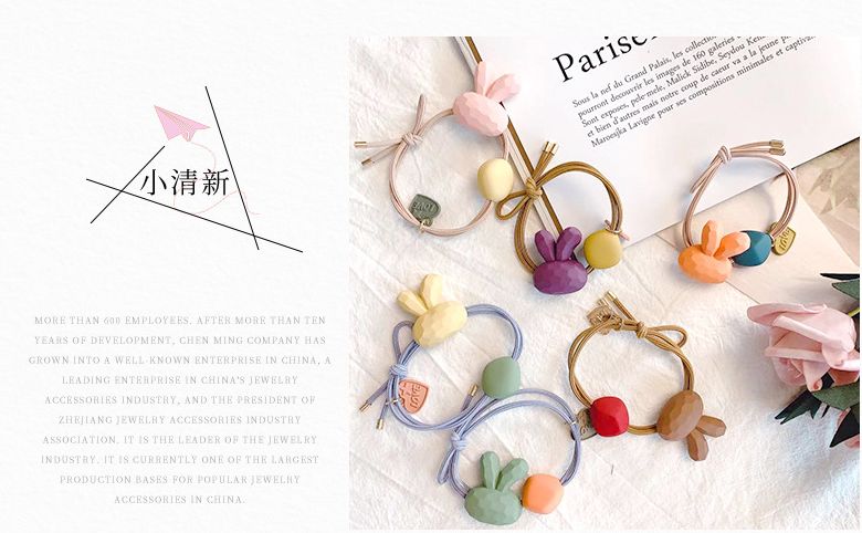 Yiwu quality Fresh Acrylic hair Tie CMfs006 Cute rabbit hair band, Douyin Hit, the same style as Internet celebrities, high-end and elegant hair tie 4/ clip detail image 7