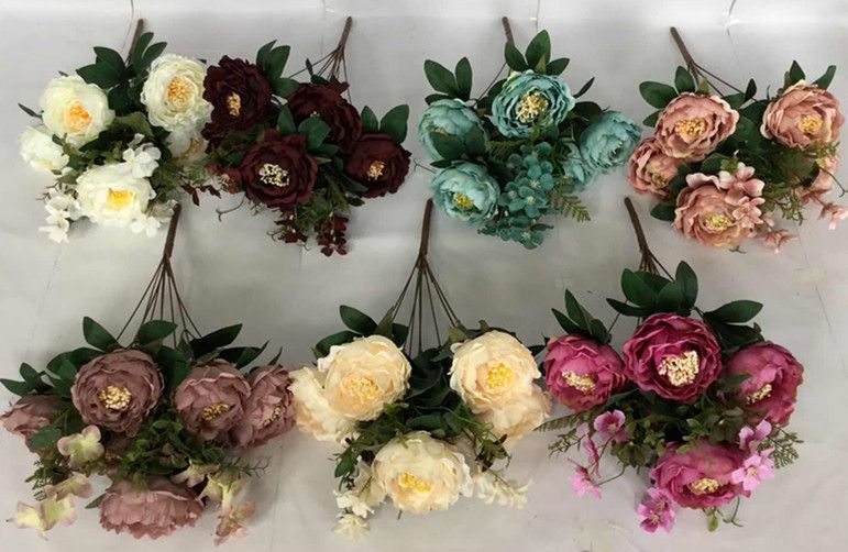 Xiange Flower Art Simulation Flower Wedding Flower Wall Decoration Factory Direct Plastic Green Plant Decoration A102-58 full figure