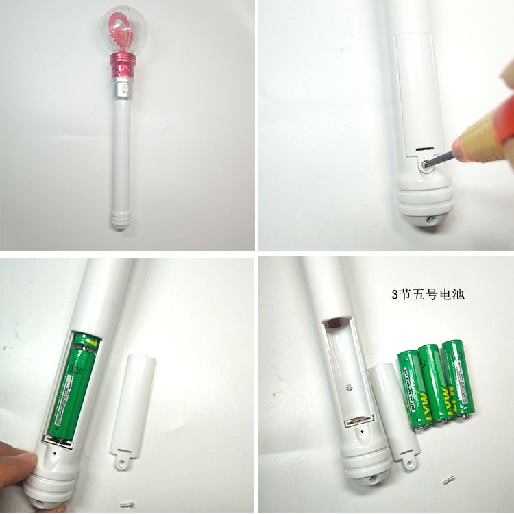 七彩水晶球旋转棒 手把带灯儿童乐园玩具 水晶球旋转棒详情图3