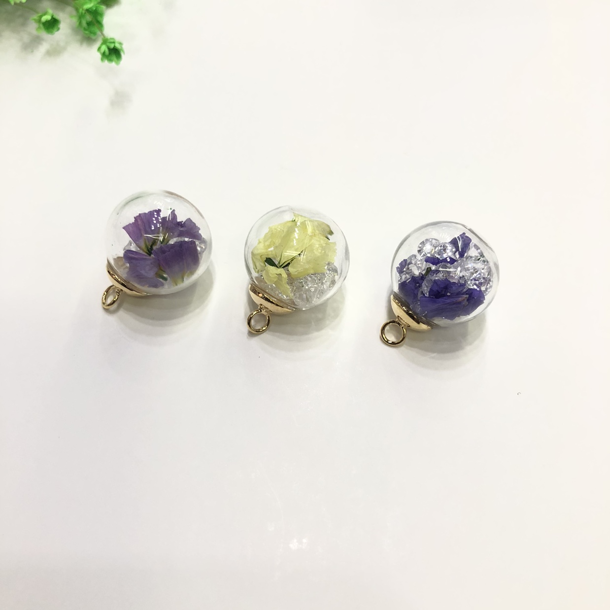 16mm hand-made ball immortal flower 18K color - preserving electroplating copper suspension thumbnail