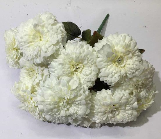 Xiange Flower Art Simulation Flower Wedding Wall Flower Collocation Manufacturers Direct Plastic Green Plant Decoration 13 Head Chrysanthemum undefined