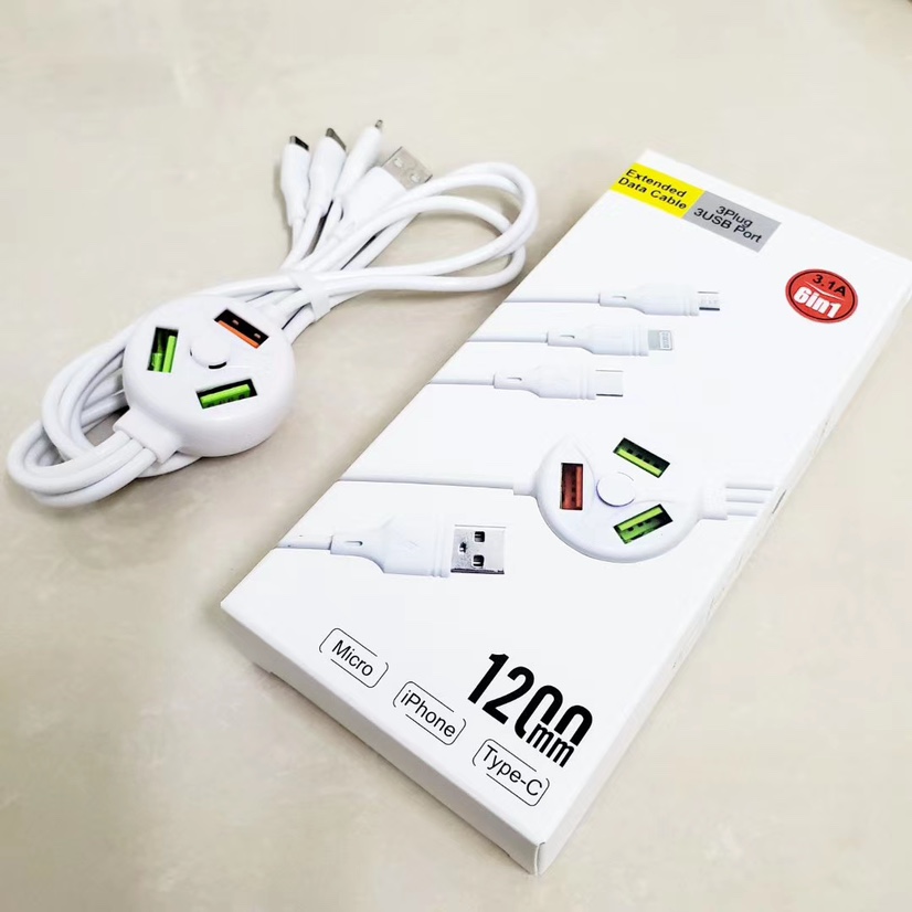 Un cable de datos de seis teléfonos móviles 3USB un cable de tres datos de cuatro núcleos con datos, 100 cables de cobre, máquina desnuda 3.7rmb, con paquete 0.3rmb details Picture