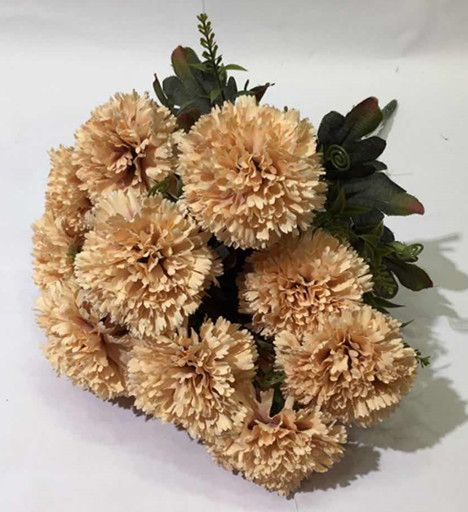 Xiange Flower Art Simulation Flower Wedding Wall Flower Collocation Manufacturers Direct Plastic Green Plant Decoration 18 Carnations undefined