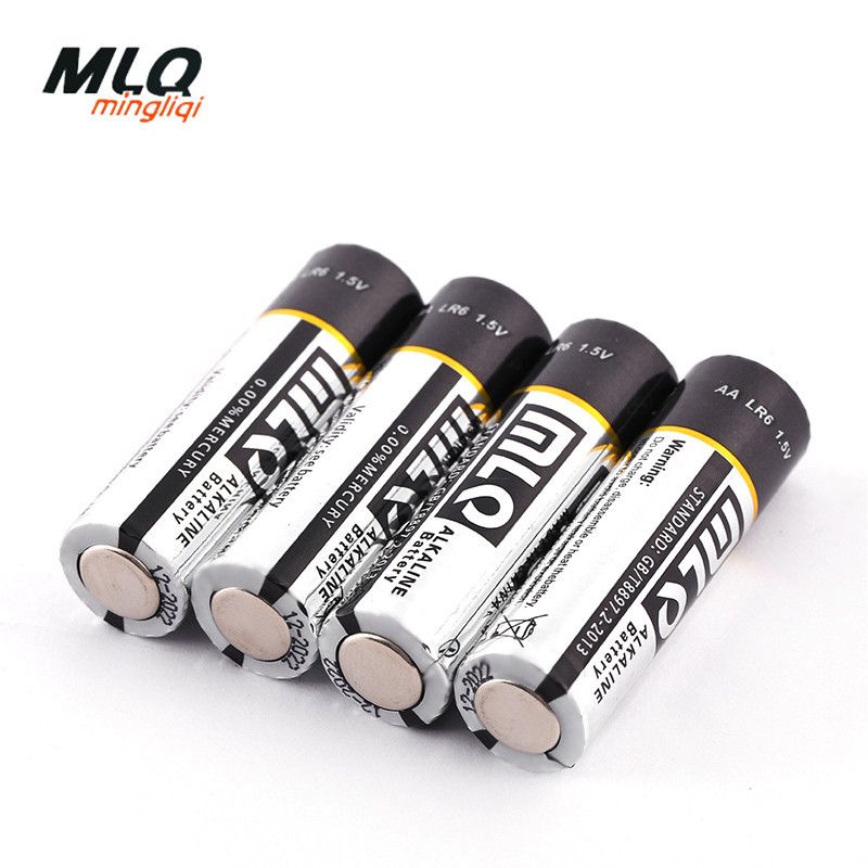MLQ明力奇5号电池LR6碱性电池4粒简装AA碱性电池 1.5V无汞干电池厂家详情4