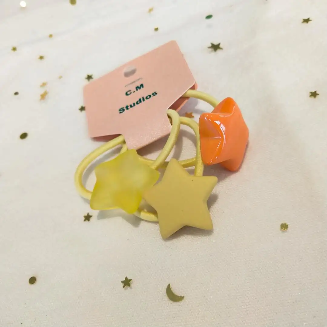 Korean chic style hair tie, rubber five-pointed star set, hair band, hair tie, simple and fresh hair tie detail image 6