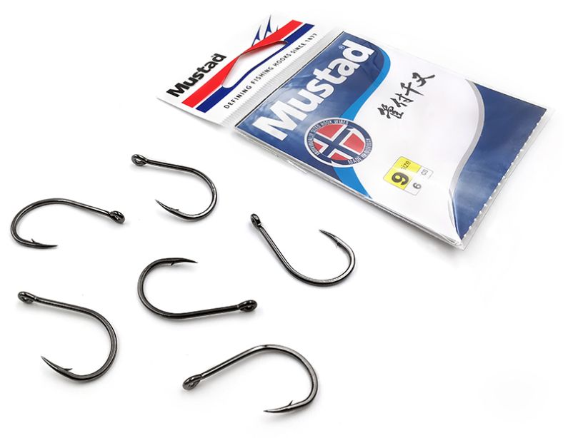 Mustad Norwegian hook, triangular tooth fishhook, tube, Qianyou fishhook, high carbon steel fishing hook detail image 6