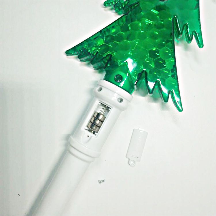 新款LED圣诞树发光棒 儿童塑料松树发光棒 圣诞Party七灯松树棒详情图4