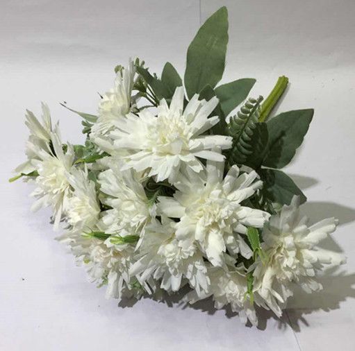 Xiange Flower Art Simulation Flower Wedding Wall Flower Collocation Manufacturers Direct Plastic Green Plant Decoration 18 Thin Chrysanthemum undefined