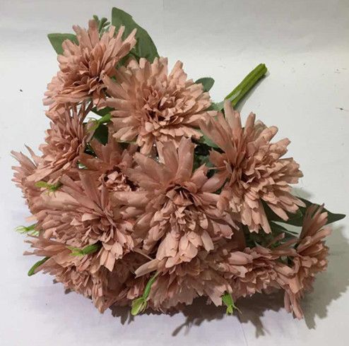Xiange Flower Art Simulation Flower Wedding Wall Flower Collocation Manufacturers Direct Plastic Green Plant Decoration 18 Thin Chrysanthemum undefined
