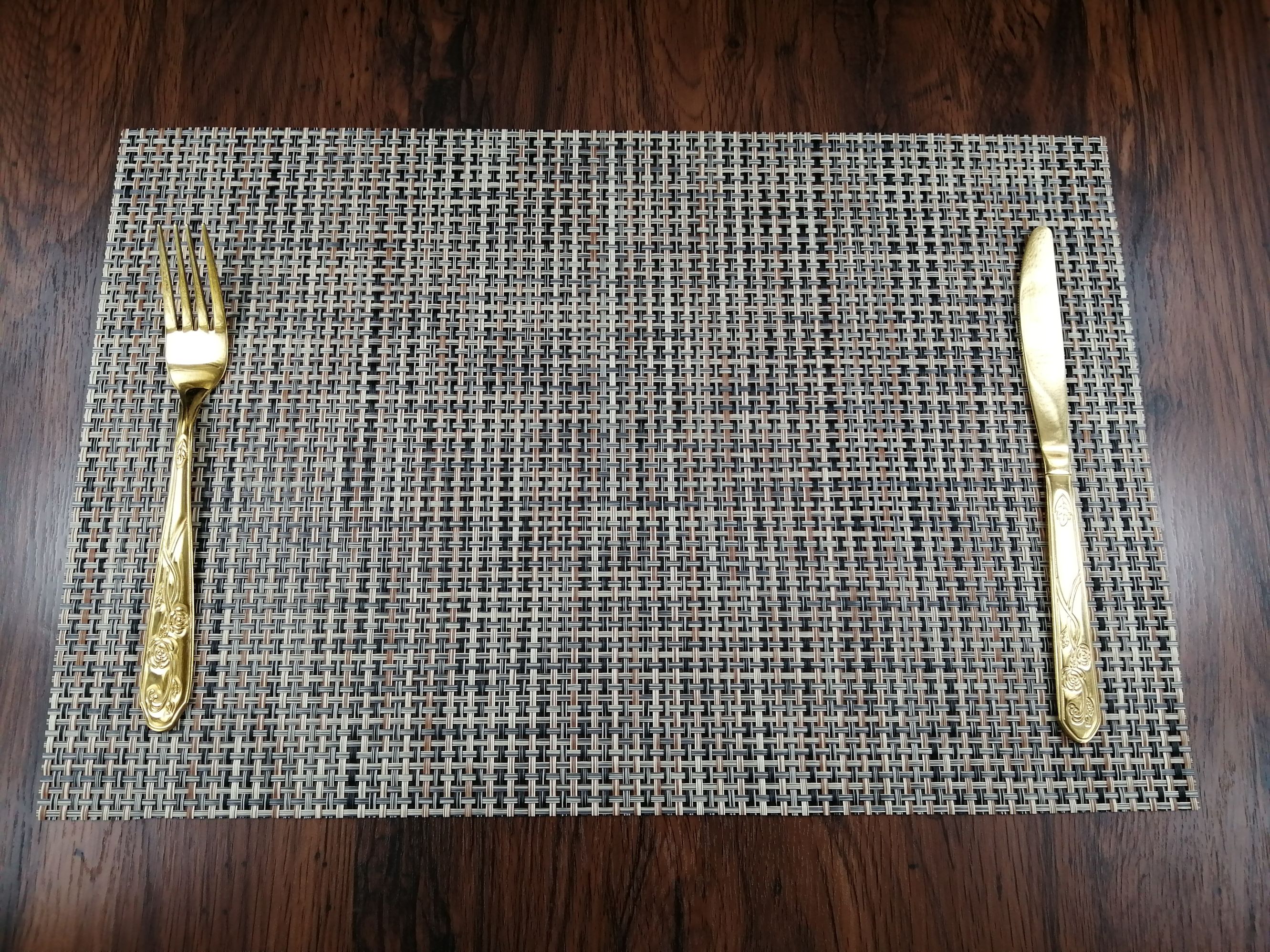 High-Grade Pvc Woven Placemat 4X4 Teslin Environmental Protection Non-Slip Table Mat Bowl Mat High Temperature Tea Tray Mat Tea Set Mat Item Picture