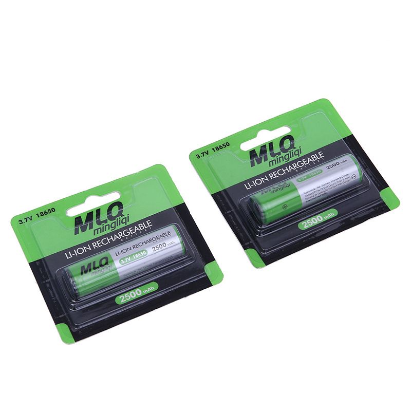 MLQ明力奇18650锂电池绿色卡装3.7v尖头平头铝合金强光手电筒音箱详情2