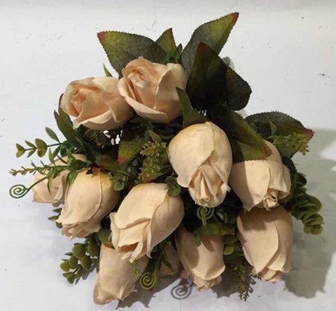 Xiange Flower Art Simulation Flower Wedding Wall Flower Collocation Manufacturers Direct Plastic Green Plant Decoration 12 Tip Buds undefined