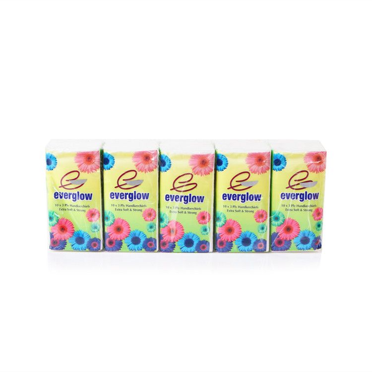 everglow纸巾热销3层手帕纸抽纸卷纸厂家定做广告手帕纸巾 卫生纸细节图
