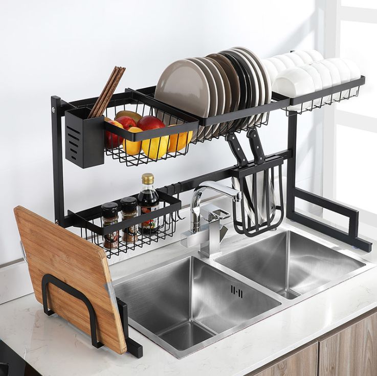 Stainless steel kitchen cupboards and dishes storage rack kitchen cupboards and utensils multi-function storage rack