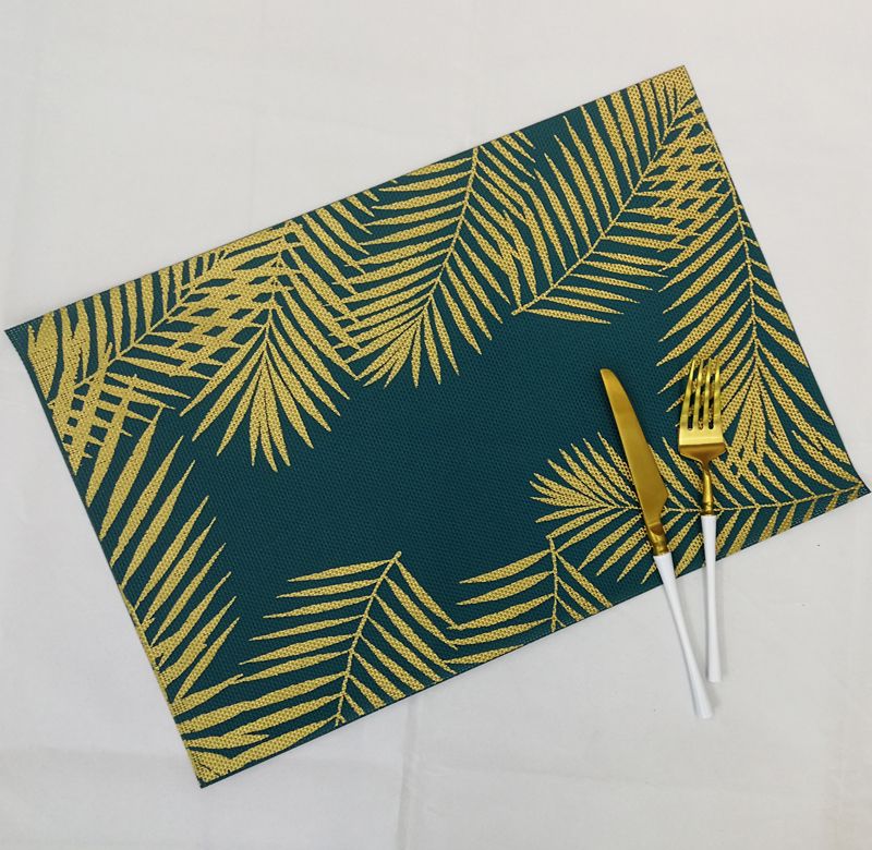 Creative Ins Teslin Printed Gold Placemat Non-Slip Mat Pvc Printed Gold Insulated Bowl Mat Table Mat Cup Mat Factory Direct Sales undefined