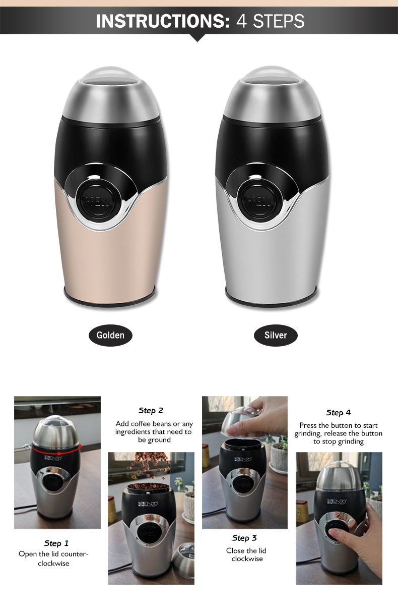 ENZO恩佐多功能电动中药材辣椒打粉磨豆小型家用咖啡研磨粉碎机详情图6