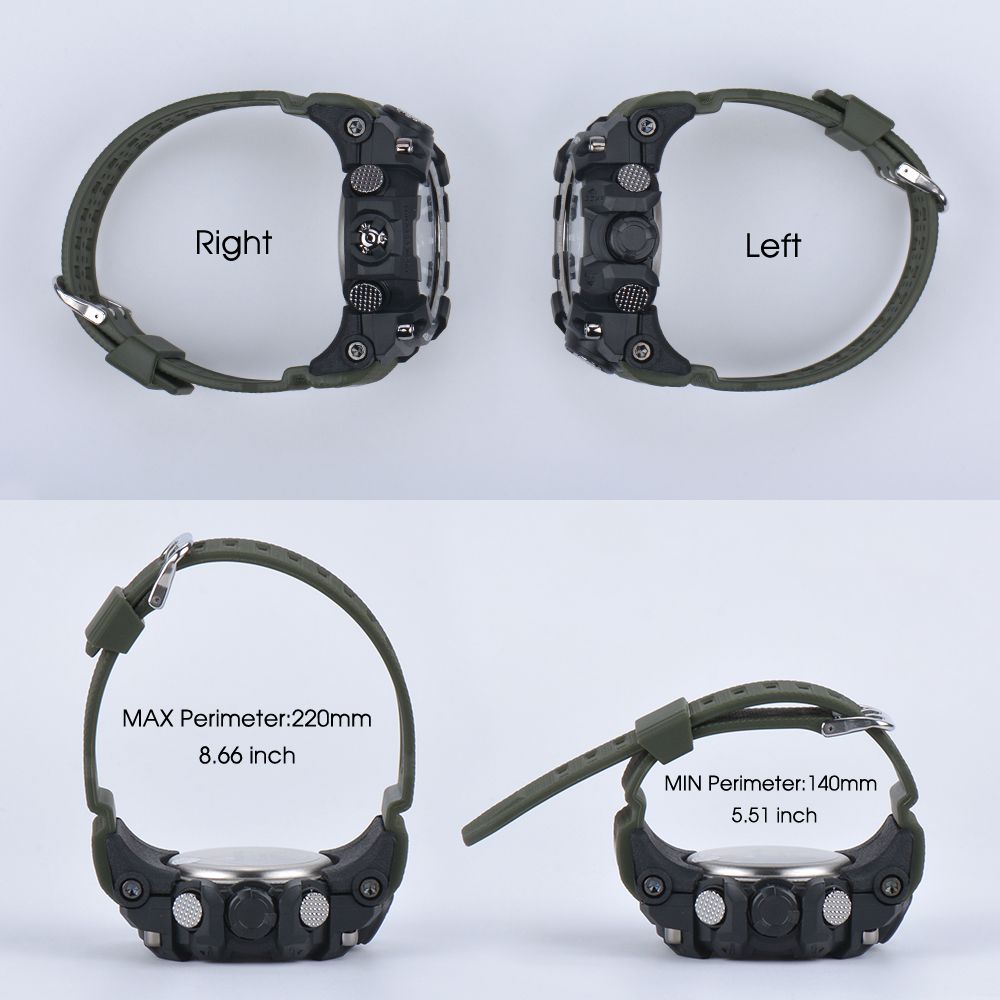Goodweek Casio Style Men's Sports Watch Waterproof Dual Display Watch Stall Economy undefined