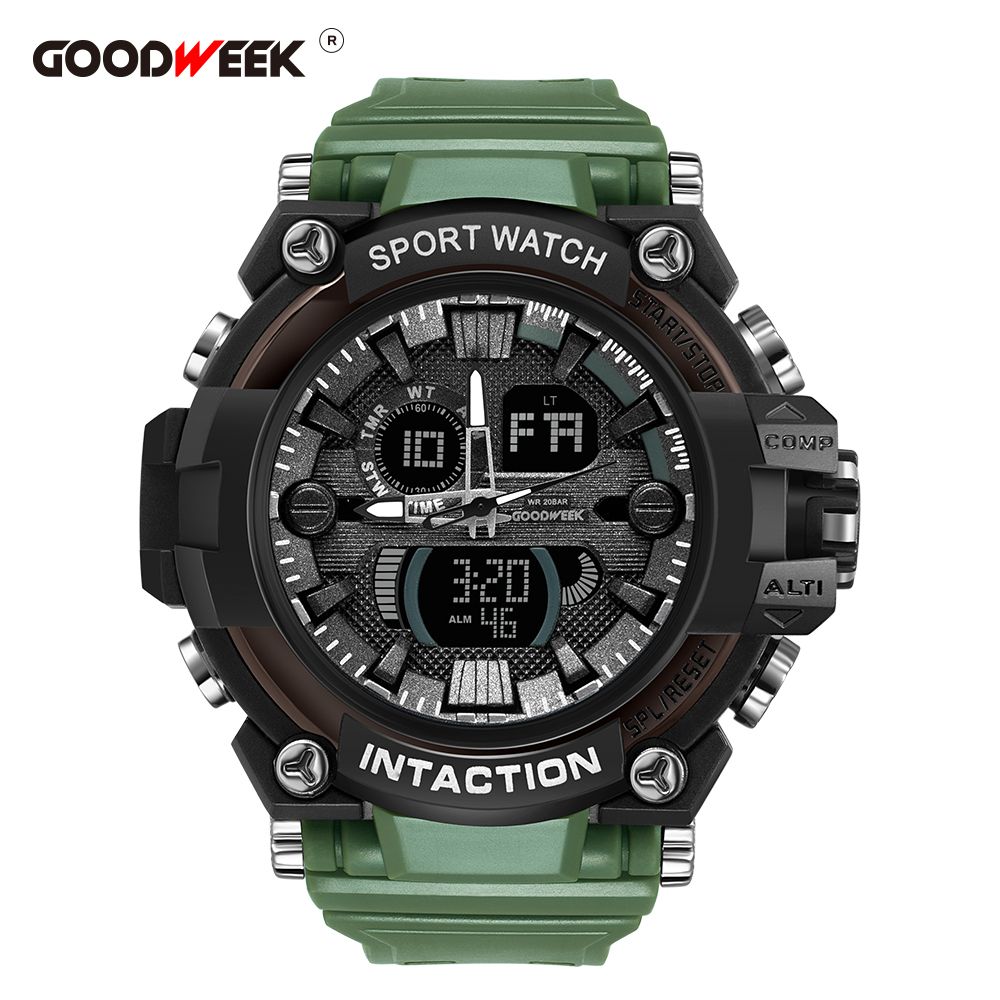 Goodweek Luxury Men's Sport Waterproof Digital Quartz Watch Men's Multi-Function Dual-Display Watch Application Scenario