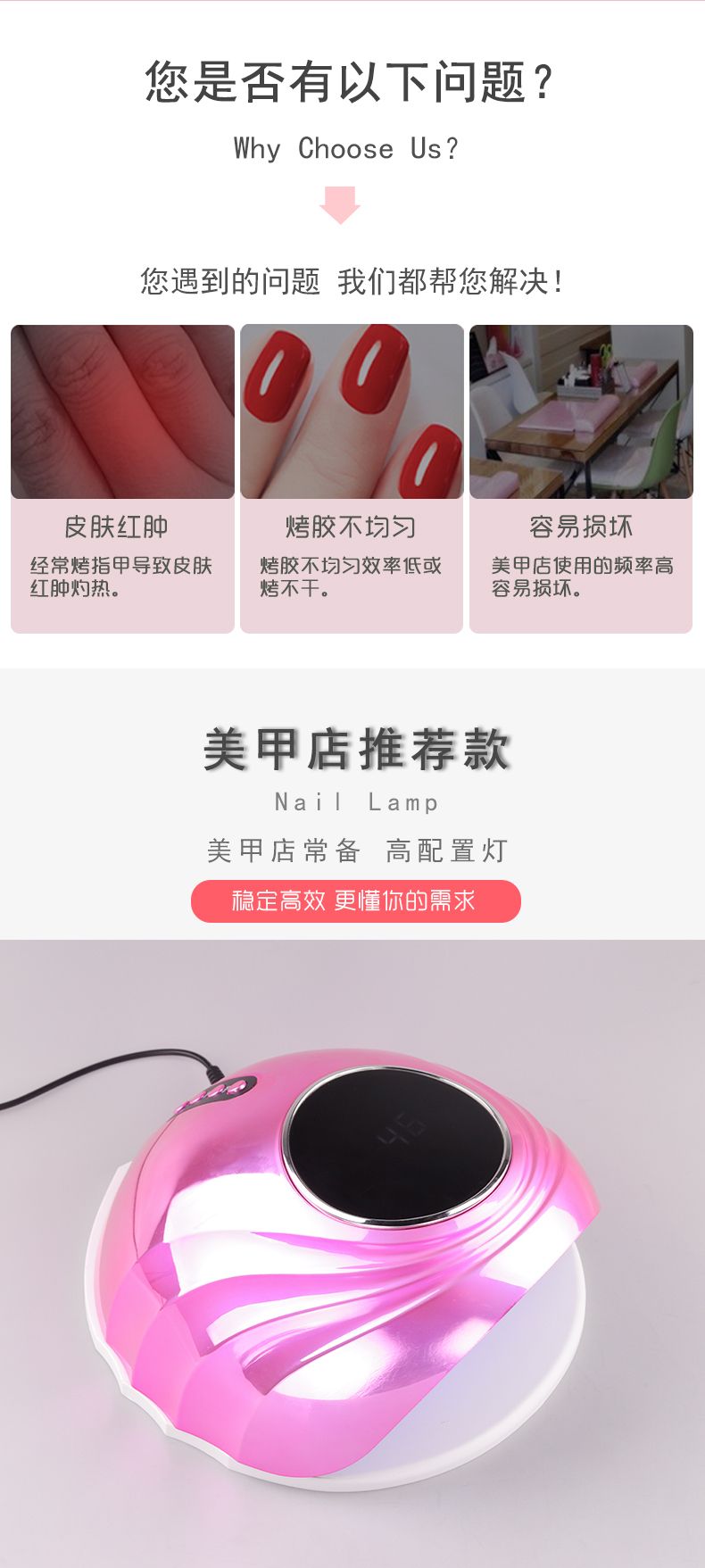 源头工厂跨境新品120W双光源UV美甲灯智能光疗机LED指甲速干烤灯详情图2