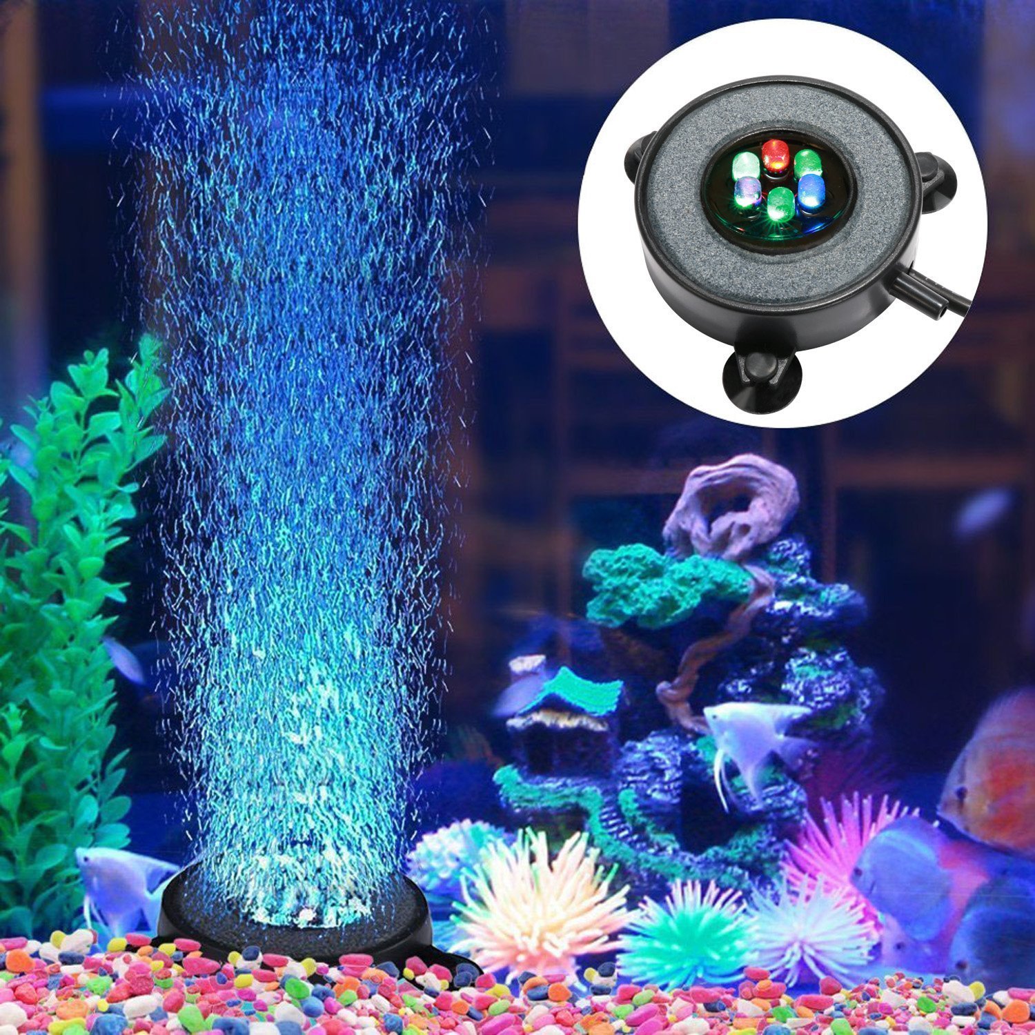 LED aquarium air plate lamp Aquarium decoration lamp oxygen bubble lamp air plate sand plate lamp oxygen generator aquarium supplies
