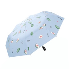 新款果趣遮阳伞水果系列全自动晴雨伞黑胶防紫外线防晒伞折叠伞
