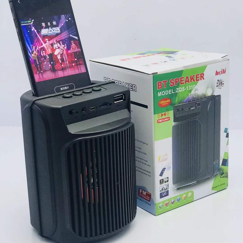 Bluetooth speaker 🆕 model ZQS-1310 dimensions: 103*103*145 MM outer box dimensions: 58.3*58.3* 48.5CM number of boxes: 60 pieces gross weight: 27.5KG color: black [rose] details Picture