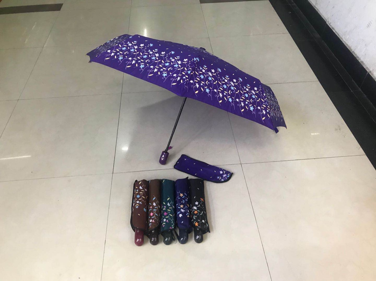 全自动三折伞8k小花布