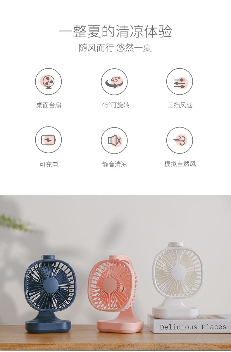 新品H28桌面风扇USB充电家用办公小风扇迷你桌上便携电风扇详情图2