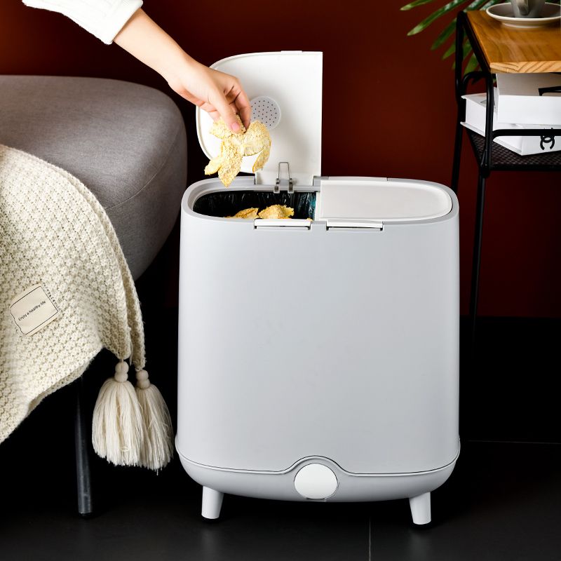 No-bending classified trash can, household press with lid anti-odor, dry-wet separation bucket for living room, kitchen and office details Picture