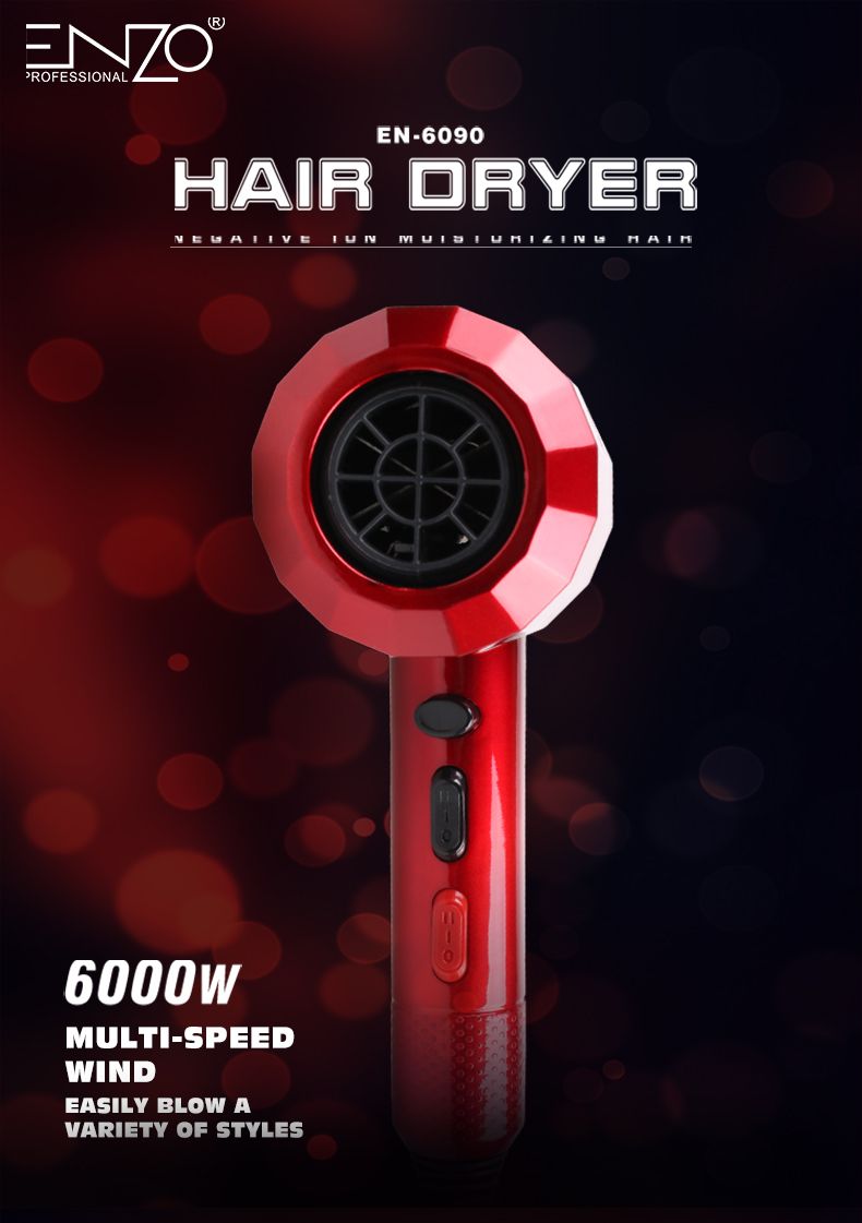 ENZO恩佐家用电器网红爆款冷热风便携式锤子大风罩负离子电吹风筒详情图1
