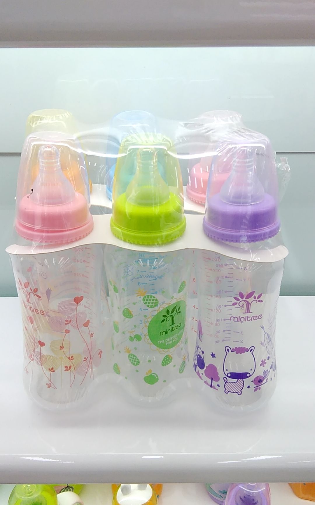 minitree 厂家直销 6件套婴儿奶瓶 无把柄奶瓶