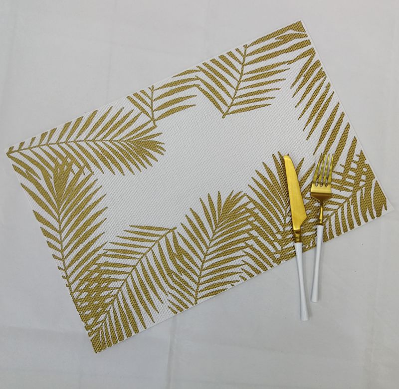 Creative Ins Teslin Printed Gold Placemat Non-Slip Mat Pvc Printed Gold Insulated Bowl Mat Table Mat Cup Mat Factory Direct Sales undefined